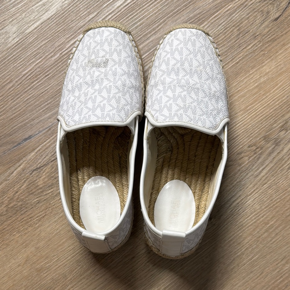 Michael Kors White Slip-On Espadrilles